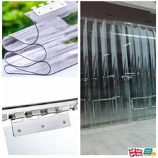 5 Strips PVC Strip Curtain Plastic Soft Freezer Room Door Curtain Kit Hanging 2m