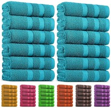 12 Pack Large Bath Towels 100% Cotton Soft Big Jumbo Hotel Spa Resort Towels Set