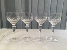 Waterford Crystal Glass Hock/Wine 4 Glasses.  Used no chips or cracks.  