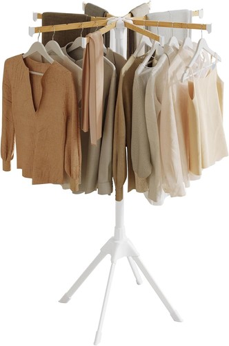 Clothes drying rack bamboo - clothes, w/