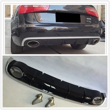 Rear Bumper Diffuser Lip For Audi A6 C7 2012 2013 2014-2015 Chrome RS6 Style