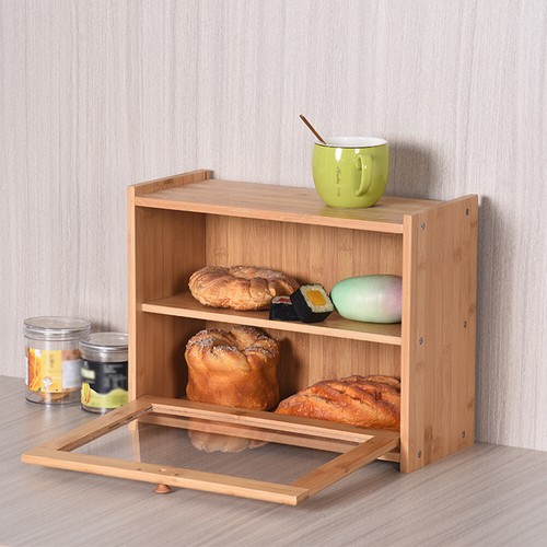 Double decker wooden bread bin - decker,
