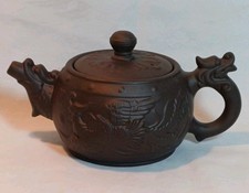 Chinese Vintage Clay Teapot. Dragon Pattern