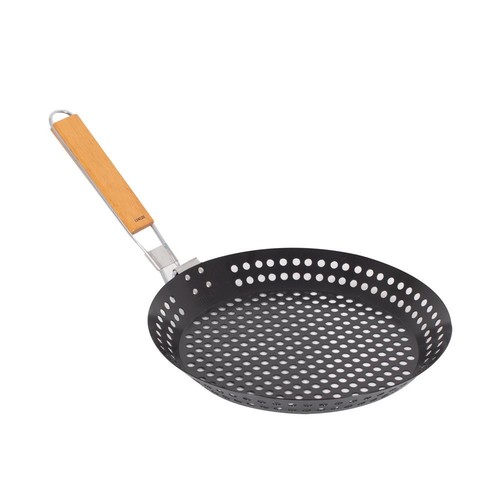 Bbq pan with foldable handle - pan,