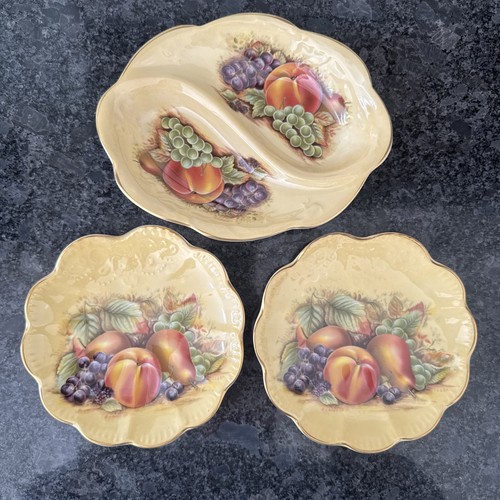 Aynsley orchard gold fan tray - aynsley,