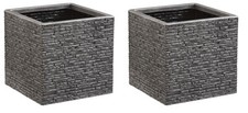 2x Strata Slate Square Planter