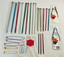 Lot of Vintage Aluminum Knitting Needles Circular Double Point Markers Colored