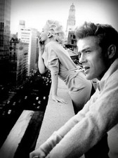 JAMES DEAN & MARILYN MONROE SMOKING BALCONY POSTER A3 A4