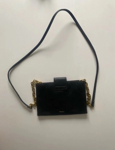 Fossil black leather - leather, small