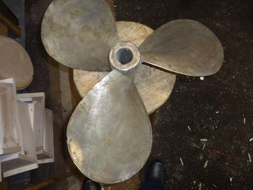 Brass bronze boat propeller - a, propeller.
