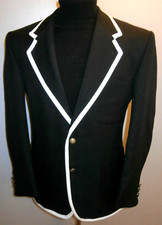 Mens Black Blazer 38 The Prisoner Style Suit Jacket Boating College Sport Coat