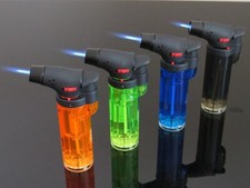 Clear Coloured Large Tank Blue Flame Turbo Jet Lighter Gas Refillable Blowtorch