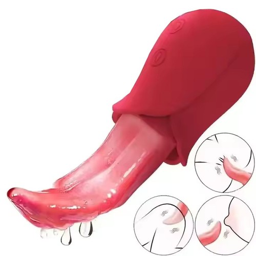 Powerful tongue licking - powerful,