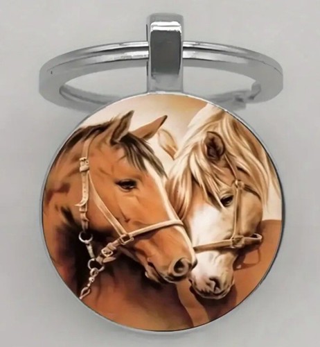 Horses domed keyring - domed,