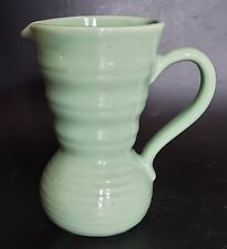 Vintage Lovatt's stoneware ribbed jug - green 15.5 cm