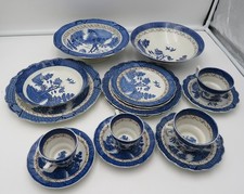 Vintage Booths Real Old Willow mix and match set for two, no gold trim