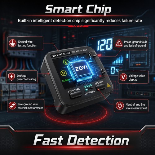 Zoyi smart rcd socket tester - zoyi,