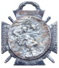 WWI WW1 France Soldiers Commemorative Medal Medallion "Journee Du Poilu" 1915