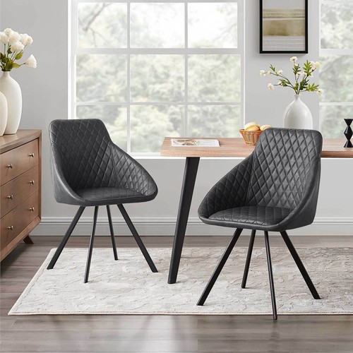 Dining chairs set metal - of, 2
