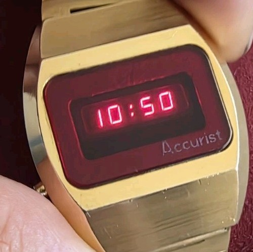 Vintage accurist red led watch - accurist,