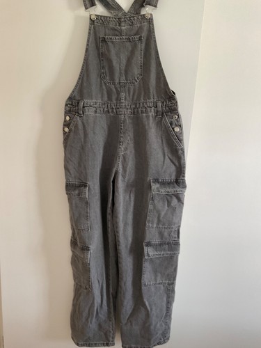 Primark grey baggy dungarees - grey,