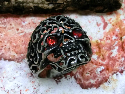 Skull ring stainless - skull, steel