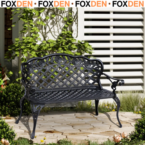Vintage metal bench - bench, cast