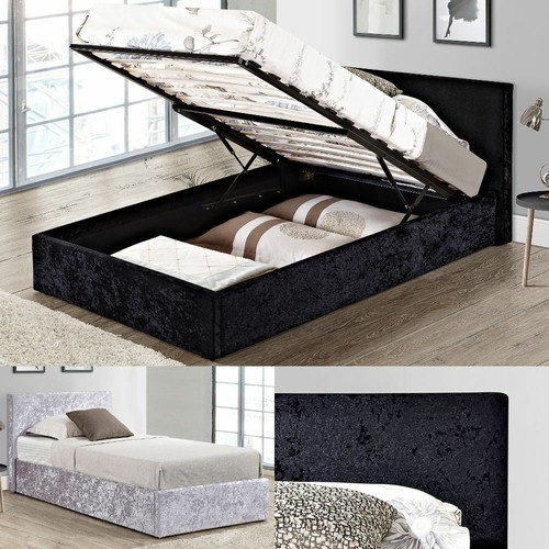 Velvet ottoman bed berlin - ottoman,