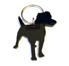 Patterdale Terrier Dog Keyring Bag Charm Keychain Gift In Black Acrylic Gift
