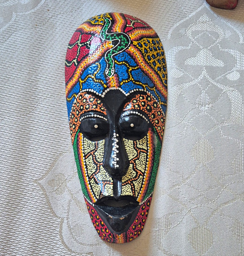 Hand painted wooden tribal - wooden,