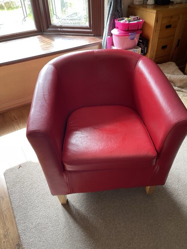 Red vegan leather - red, tub