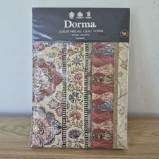 Dorma Kalamaki Luxury Percale Double Quilt Cover 200x200cm Fringed Brand New