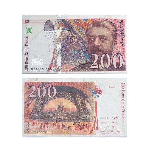 France 200 francs banknote - france,