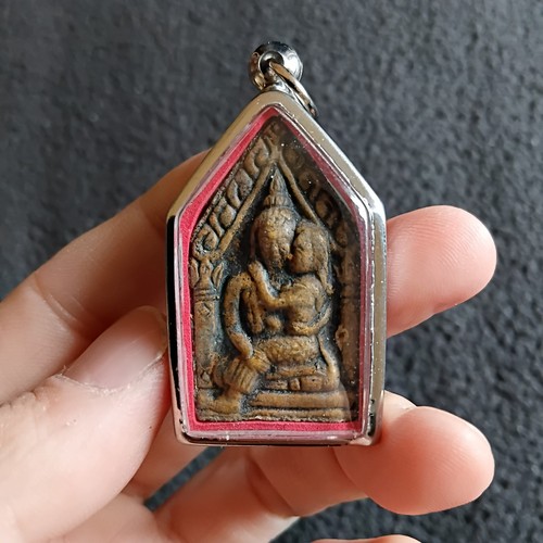 Thai clay buddha wealth amulet - clay,