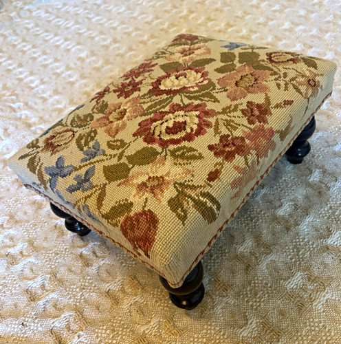 Floral tapestry footstool - floral,