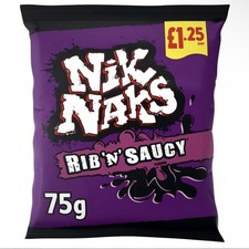 Nik Naks Rib N Saucy Flavour Snack 20 x 75g Bags PMP