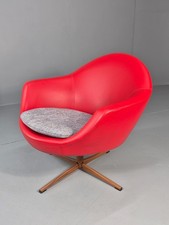 Vintage 1960s Swivel Chair Red