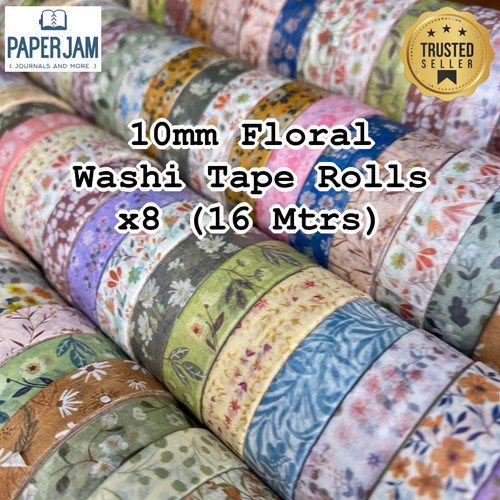 10mm floral washi tape - 10mm,
