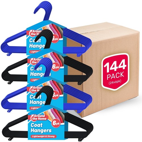 144 black blue coat hangers - 6-144,
