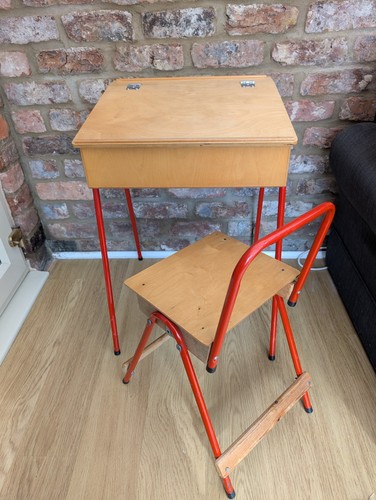 Vintage school desk chair - desk,