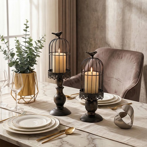 2pcs vintage birdcage candle - vintage,