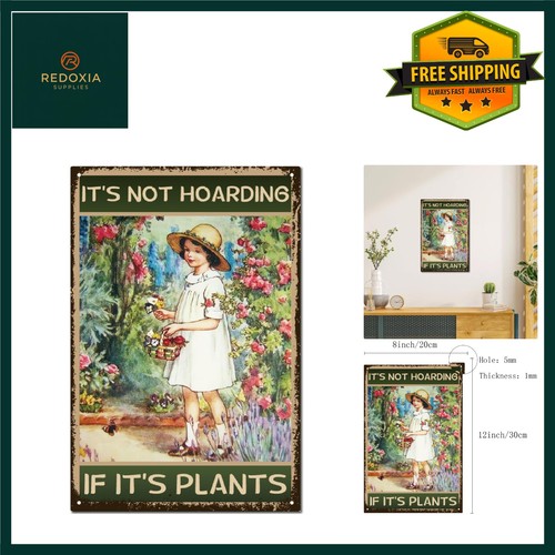 Vintage garden metal tin sign - metal,