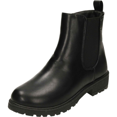 Ladies black flat ankle boots - ladies,