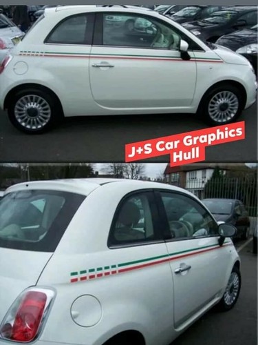 Fiat 500 side racing stripes