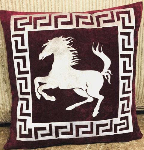 Maroon silver horse animal - silver,
