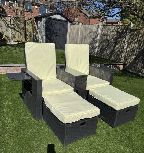 Rattan bistro set sun - sun, lounger