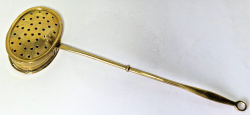 Antique brass oval - brass, chestnut