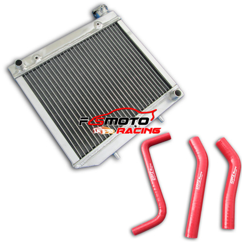 Aluminum radiator red hose - aluminum, radiator+red