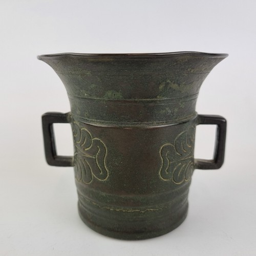 Vintage bronze mortar - vintage,
