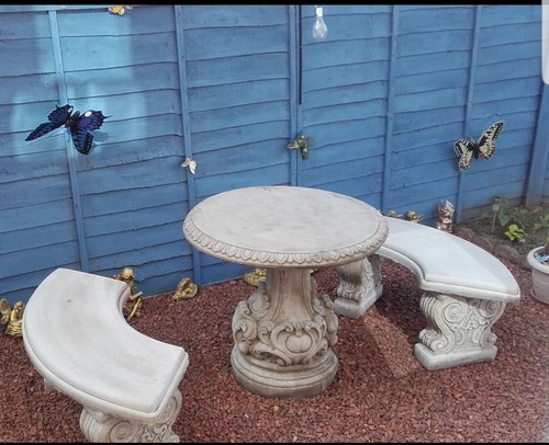 Large stone garden table - stone,
